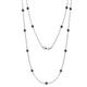 1 - Lien (13 Stn/3.4mm) Blue Sapphire on Cable Necklace 