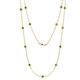 1 - Lien (13 Stn/3.4mm) Green Garnet on Cable Necklace 