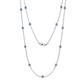 1 - Lien (13 Stn/3.4mm) Blue Topaz on Cable Necklace 