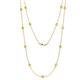 1 - Lien (13 Stn/3.4mm) Yellow Sapphire on Cable Necklace 