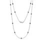 1 - Lien (13 Stn/3.4mm) Smoky Quartz on Cable Necklace 