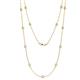 1 - Lien (13 Stn/3.4mm) White Sapphire on Cable Necklace 