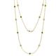 1 - Lien (13 Stn/3.4mm) Green Garnet and Diamond on Cable Necklace 