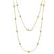 1 - Lien (13 Stn/3.4mm) Yellow Sapphire and Diamond on Cable Necklace 