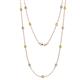 1 - Lien (13 Stn/3.4mm) Yellow Sapphire and Diamond on Cable Necklace 