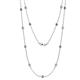 1 - Lien (13 Stn/3.4mm) London Blue Topaz and Diamond on Cable Necklace 
