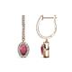 1 - Ilona Oval Cut Rhodolite Garnet and Diamond Halo Dangling Earrings 