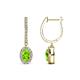 1 - Ilona Oval Cut Peridot and Diamond Halo Dangling Earrings 