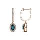 1 - Ilona Oval Cut London Blue Topaz and Diamond Halo Dangling Earrings 