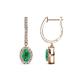 1 - Ilona Oval Cut Emerald and Diamond Halo Dangling Earrings 