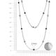 2 - Lien (13 Stn/3.4mm) Black and White Lab Grown Diamond on Cable Necklace 