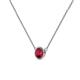 2 - Merilyn 5.40 mm Round Ruby Bezel Set Solitaire Pendant 