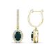 1 - Ilona Oval Cut London Blue Topaz and Diamond Halo Dangling Earrings 