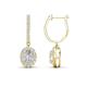 1 - Ilona Oval Cut White Sapphire and Diamond Halo Dangling Earrings 