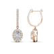 1 - Ilona Oval Cut White Sapphire and Diamond Halo Dangling Earrings 