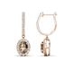 1 - Ilona Oval Cut Smoky Quartz and Diamond Halo Dangling Earrings 