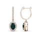 1 - Ilona Oval Cut London Blue Topaz and Diamond Halo Dangling Earrings 