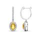 1 - Ilona Oval Cut Citrine and Diamond Halo Dangling Earrings 