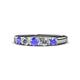 1 - Roena 3.40 mm Tanzanite and Diamond 5 Stone Wedding Band 