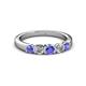 2 - Roena 3.40 mm Tanzanite and Diamond 5 Stone Wedding Band 