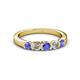 2 - Roena 3.40 mm Tanzanite and Diamond 5 Stone Wedding Band 
