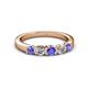 2 - Roena 3.40 mm Tanzanite and Diamond 5 Stone Wedding Band 