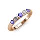3 - Roena 3.40 mm Tanzanite and Diamond 5 Stone Wedding Band 