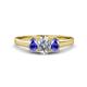 1 - Orana 7x5 mm Oval Cut Diamond and Tanzanite 1.50 ctw Trellis Three Stone Engagement Ring 