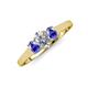 3 - Orana 7x5 mm Oval Cut Diamond and Tanzanite 1.50 ctw Trellis Three Stone Engagement Ring 