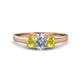 1 - Orana 7x5 mm Oval Cut Diamond and Yellow Sapphire 1.52 ctw Trellis Three Stone Engagement Ring 