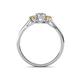 4 - Orana 7x5 mm Oval Cut Diamond and Citrine 1.45 ctw Trellis Three Stone Engagement Ring 