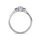 4 - Orana 7x5 mm Oval Cut Diamond and Amethyst 1.45 ctw Trellis Three Stone Engagement Ring 