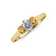 3 - Orana 7x5 mm Oval Cut Diamond and Citrine 1.45 ctw Trellis Three Stone Engagement Ring 
