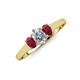 3 - Orana 7x5 mm Oval Cut Diamond and Ruby 1.52 ctw Trellis Three Stone Engagement Ring 