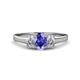 1 - Orana 7x5 mm Oval Cut Tanzanite and Diamond 1.44 ctw Trellis Three Stone Engagement Ring 