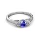 2 - Orana 7x5 mm Oval Cut Tanzanite and Diamond 1.44 ctw Trellis Three Stone Engagement Ring 