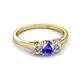 2 - Orana 7x5 mm Oval Cut Tanzanite and Diamond 1.44 ctw Trellis Three Stone Engagement Ring 