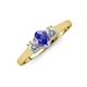 3 - Orana 7x5 mm Oval Cut Tanzanite and Diamond 1.44 ctw Trellis Three Stone Engagement Ring 