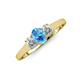 3 - Orana 7x5 mm Oval Cut Blue Topaz and Diamond 1.44 ctw Trellis Three Stone Engagement Ring 
