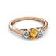 2 - Orana 7x5 mm Oval Cut Citrine and Diamond 1.34 ctw Trellis Three Stone Engagement Ring 