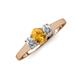 3 - Orana 7x5 mm Oval Cut Citrine and Diamond 1.34 ctw Trellis Three Stone Engagement Ring 
