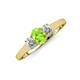 3 - Orana 7x5 mm Oval Cut Peridot and Diamond 1.44 ctw Trellis Three Stone Engagement Ring 