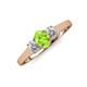 3 - Orana 7x5 mm Oval Cut Peridot and Diamond 1.44 ctw Trellis Three Stone Engagement Ring 