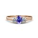 1 - Orana 7x5 mm Oval Cut Tanzanite and Diamond 1.44 ctw Trellis Three Stone Engagement Ring 