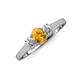 3 - Orana 7x5 mm Oval Cut Citrine and Diamond 1.34 ctw Trellis Three Stone Engagement Ring 