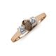 3 - Orana 7x5 mm Oval Cut Smoky Quartz and Diamond 1.34 ctw Trellis Three Stone Engagement Ring 