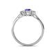 4 - Orana 7x5 mm Oval Cut Tanzanite and Diamond 1.44 ctw Trellis Three Stone Engagement Ring 