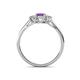 4 - Orana 7x5 mm Oval Cut Amethyst and Diamond 1.34 ctw Trellis Three Stone Engagement Ring 