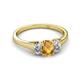 2 - Orana 7x5 mm Oval Cut Citrine and Diamond 1.34 ctw Trellis Three Stone Engagement Ring 