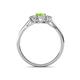 4 - Orana 7x5 mm Oval Cut Peridot and Diamond 1.44 ctw Trellis Three Stone Engagement Ring 